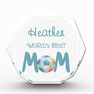 World's Best Soccer Mom Named Mother's Day  Acrylic Award