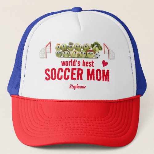 Worlds best soccer mom trendy funny trucker hat