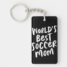 World's best soccer mom trendy photo keychain