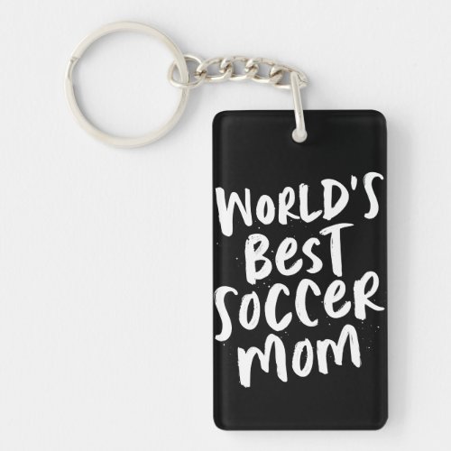 Worlds best soccer mom trendy photo keychain