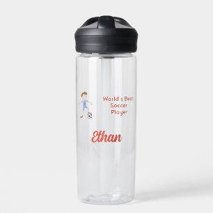 World's Best Soccer Player Personalized with Name Water Bottle