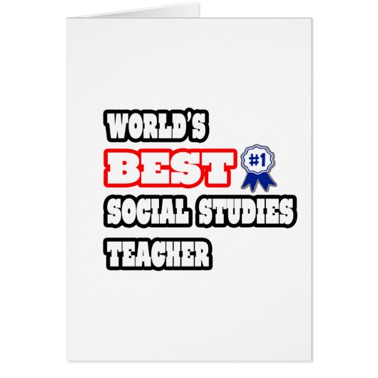 World's Best Social Studies Teacher Cards (Front)