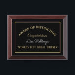 World's Best Social Worker Award Plaque<br><div class="desc">Great gift for special social worker</div>