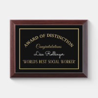 World's Best Social Worker Award Plaque