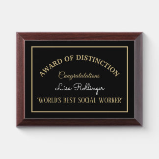 World's Best Social Worker Award Plaque