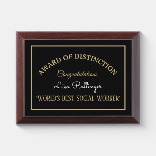 Worlds Best Social Worker Award Plaque