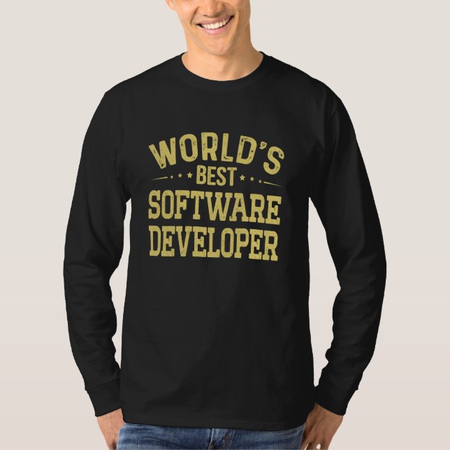 World's Best Software Developer Job Title Software T-Shirt (Front)