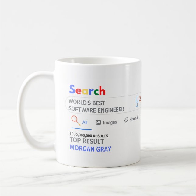 WORLDS BEST SOFTWARE ENGINEER TOP Search Result Coffee Mug (Left)