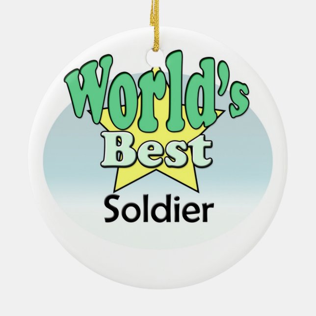 World's best Soldier Ceramic Ornament (Back)