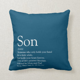 World&#39;s Best Son Definition Modern Blue Throw Pillow