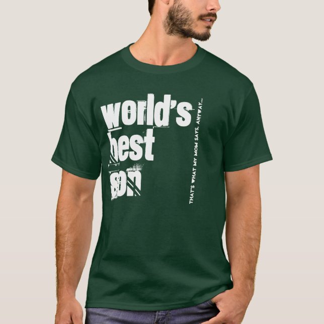 World's Best Son Green and White V201 T-Shirt (Front)