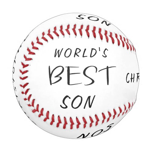 Worlds Best Son Personalized Name Baseball