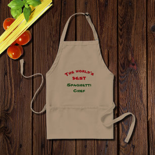 World's Best Spaghetti Chef - funny quote Adult Apron