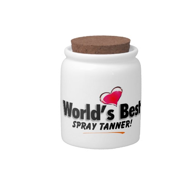 World's Best Spray Tanner Candy Jar (Front)