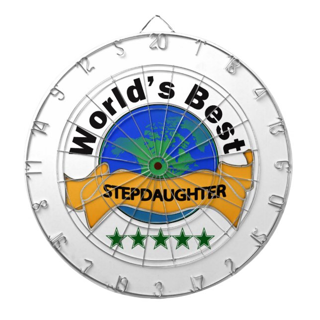 World's Best Stepdaughter Dartboard With Darts (Front)