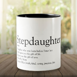 World&#39;s Best Stepdaughter Definition Fun Modern Two-Tone Coffee Mug