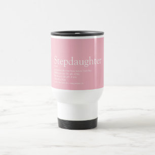 World's Best Stepdaughter Definition Girly Pink Travel Mug