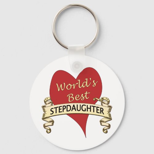 Worlds Best Stepdaughter Keychain