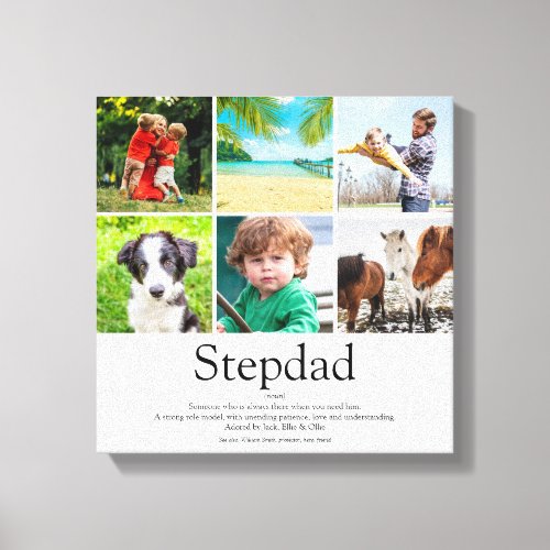 Worlds Best Stepfather Stepdad Definition 6 Photo Canvas Print