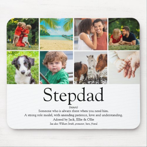 Worlds Best Stepfather Stepdad Definition 8 Photo Mouse Pad