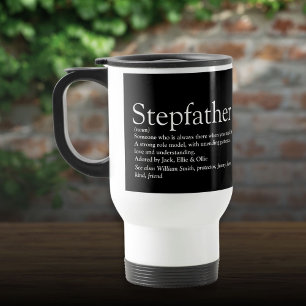 World's Best Stepfather Stepdad Definition Black Travel Mug