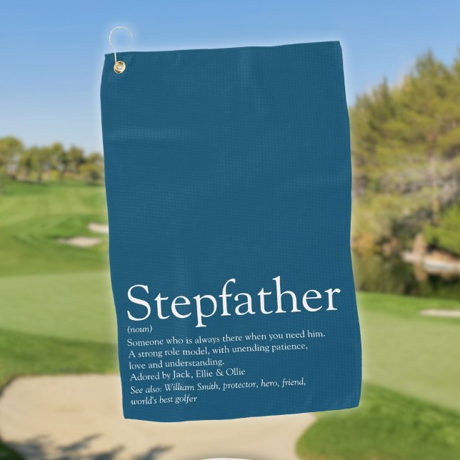 World's Best Stepfather Stepdad Definition Blue Golf Towel (World's Best Stepfather Stepdad Definition Blue Golf Towel)