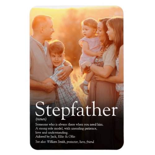 Worlds Best Stepfather Stepdad Definition Photo Magnet