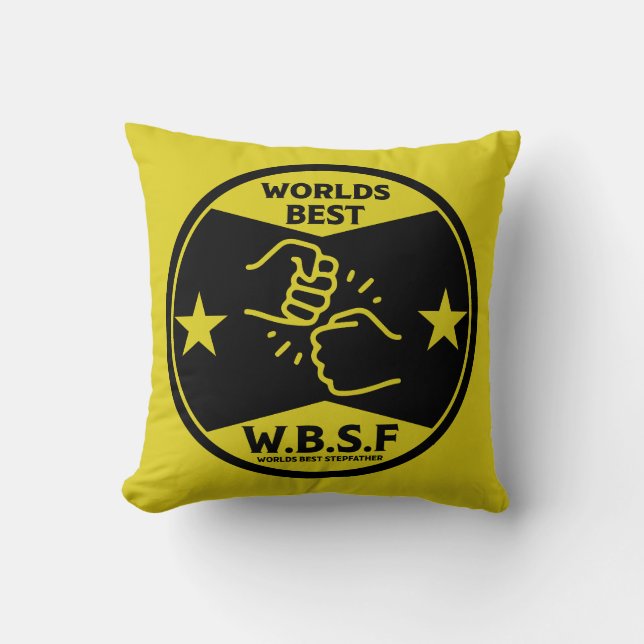 WORLDS BEST STEPFATHER THROW PILLOW (Front)