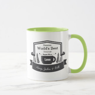 World's Best Super Mom Personalize Love Your Names Mug