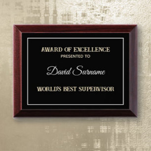 World's Best Supervisor Award Plaque