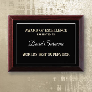 World's Best Supervisor Award Plaque