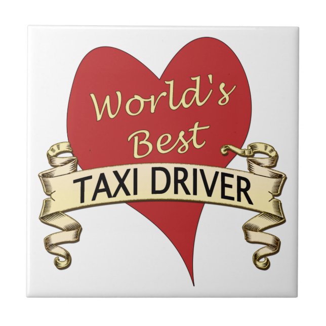 World's Best Taxi Driver Ceramic Tile (Front)