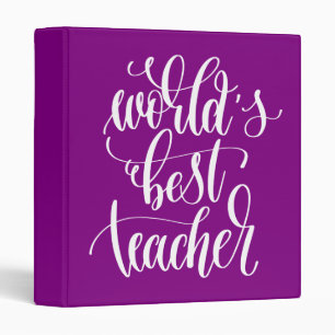 World's Best Teacher 3 Ring Binder