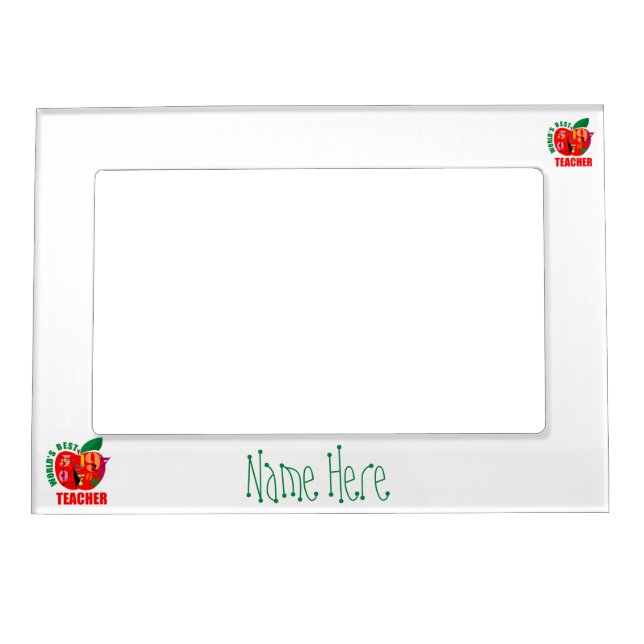 World's Best Teacher Apple Magnetic Photo Frame (Front)