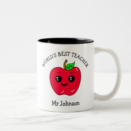 Worlds Best Teacher Appreciation Gift Two_Tone Coffee Mug