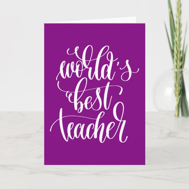 World's Best Teacher Card (Front)