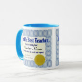 World's Best Teacher Certificate Mug (Front Left)