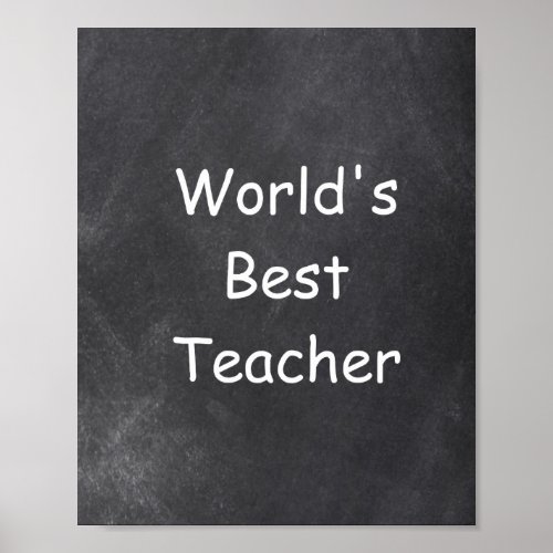 Worlds Best Teacher Chalkboard Class Decoration