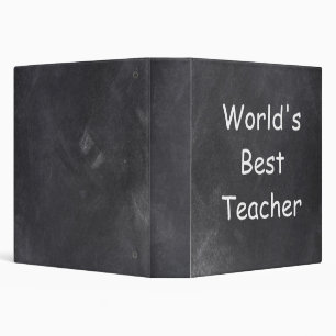 World's Best Teacher Chalkboard Design Gift Idea 3 Ring Binder