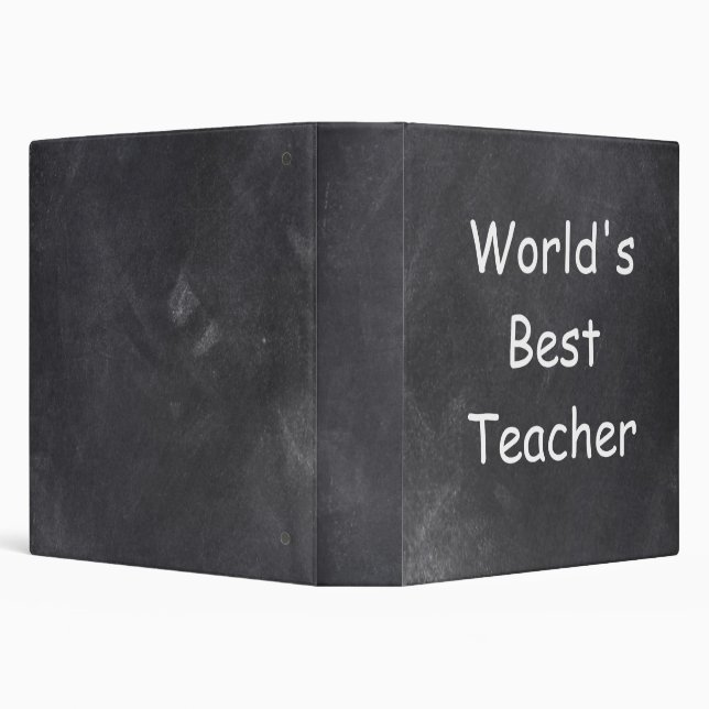 World's Best Teacher Chalkboard Design Gift Idea 3 Ring Binder (Background)