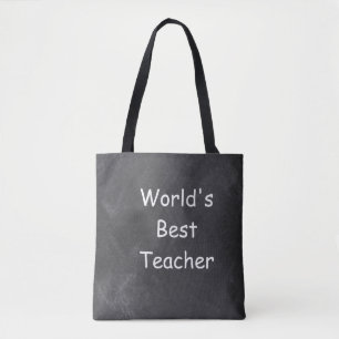 World's Best Teacher Chalkboard Design Gift Idea Tote Bag