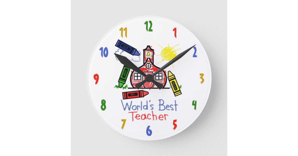 World's Best Teacher Clock Zazzle
