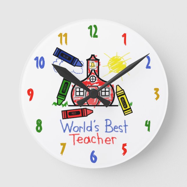 World's Best Teacher Clock (Front)