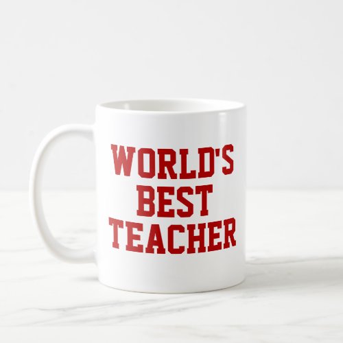 Worlds Best Teacher Gift Mug Red