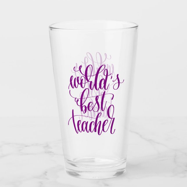 World's Best Teacher Glass (Front)