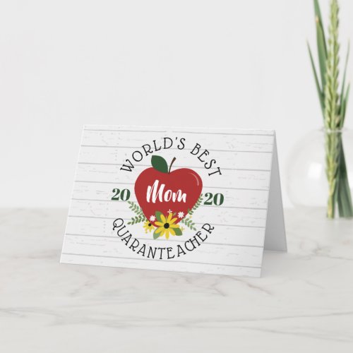 Worlds Best Teacher Mothers Day Red Apple Card