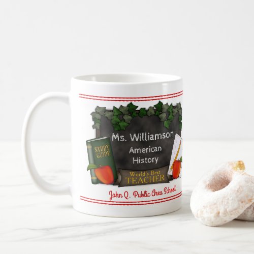 Worlds Best Teacher Name  School  Subject Coffee Mug