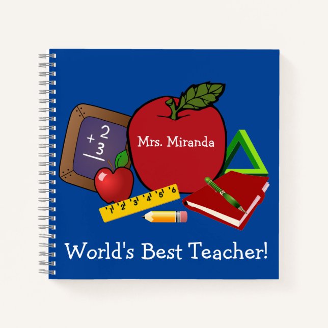 World's Best Teacher Personalize Notebook (Front)