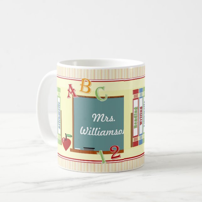 Worlds Best Teacher Personalized Art Mug (Front Left)