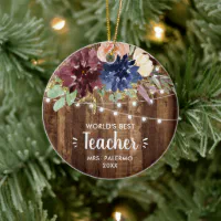 Best Teacher Ever Personalized Ornament